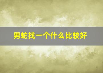 男蛇找一个什么比较好