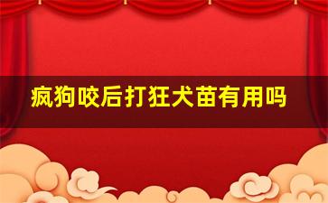 疯狗咬后打狂犬苗有用吗