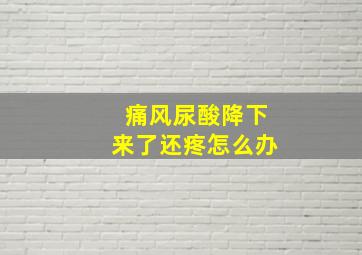 痛风尿酸降下来了还疼怎么办