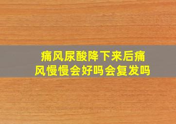 痛风尿酸降下来后痛风慢慢会好吗会复发吗