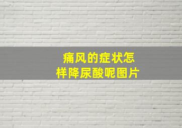 痛风的症状怎样降尿酸呢图片