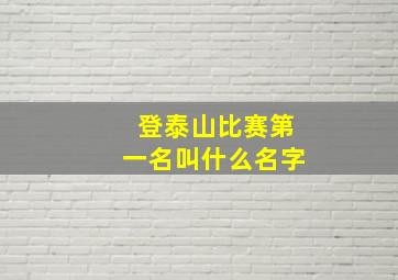 登泰山比赛第一名叫什么名字