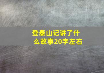 登泰山记讲了什么故事20字左右