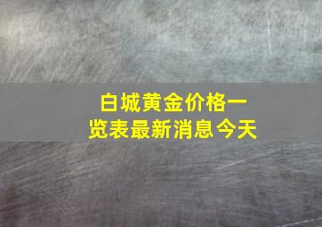 白城黄金价格一览表最新消息今天