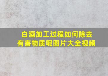 白酒加工过程如何除去有害物质呢图片大全视频