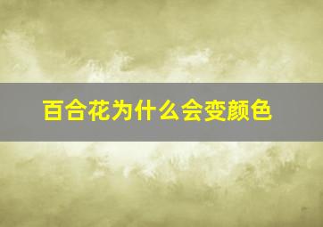 百合花为什么会变颜色