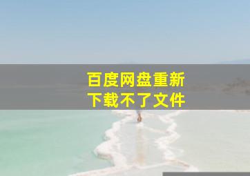 百度网盘重新下载不了文件