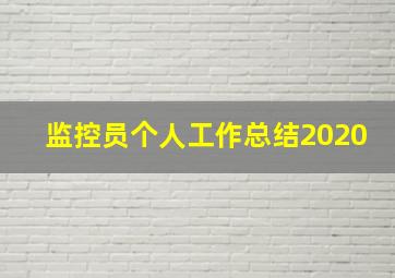 监控员个人工作总结2020