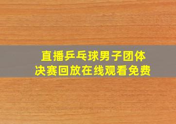 直播乒乓球男子团体决赛回放在线观看免费