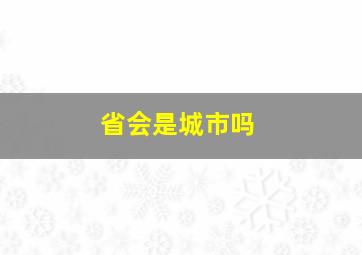 省会是城市吗