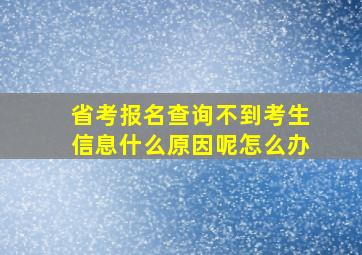 省考报名查询不到考生信息什么原因呢怎么办