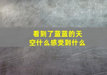 看到了蓝蓝的天空什么感受到什么