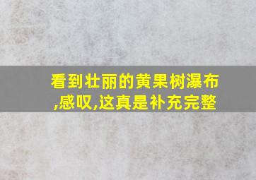 看到壮丽的黄果树瀑布,感叹,这真是补充完整