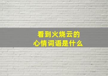 看到火烧云的心情词语是什么