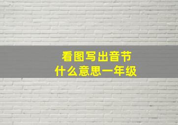 看图写出音节什么意思一年级