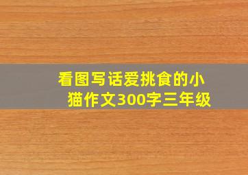 看图写话爱挑食的小猫作文300字三年级