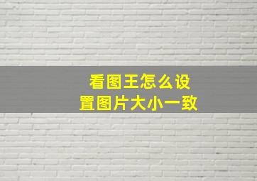 看图王怎么设置图片大小一致