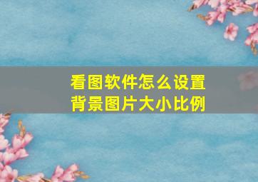 看图软件怎么设置背景图片大小比例