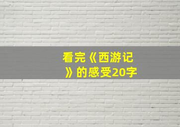 看完《西游记》的感受20字