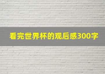 看完世界杯的观后感300字