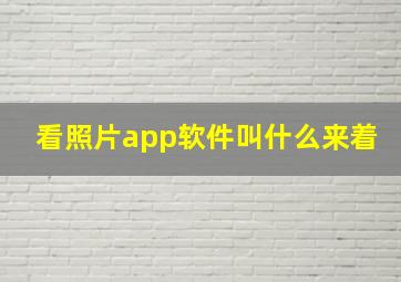 看照片app软件叫什么来着