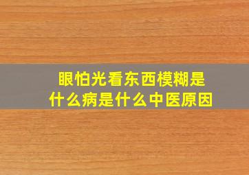 眼怕光看东西模糊是什么病是什么中医原因