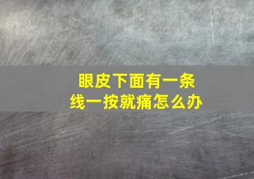 眼皮下面有一条线一按就痛怎么办