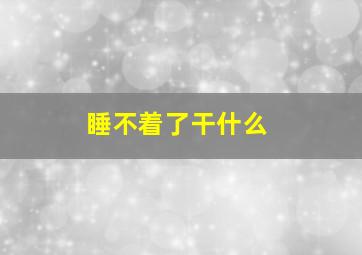 睡不着了干什么