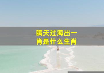 瞒天过海出一肖是什么生肖