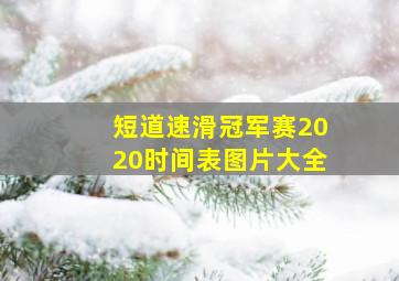 短道速滑冠军赛2020时间表图片大全