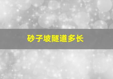 砂子坡隧道多长