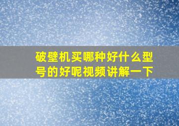 破壁机买哪种好什么型号的好呢视频讲解一下