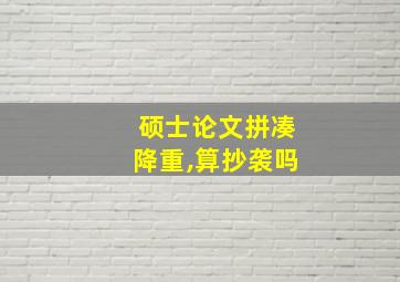 硕士论文拼凑降重,算抄袭吗