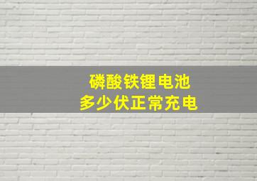 磷酸铁锂电池多少伏正常充电