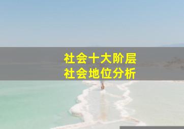 社会十大阶层社会地位分析