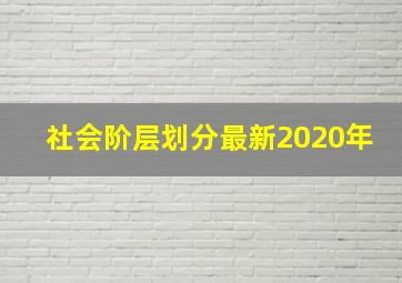 社会阶层划分最新2020年