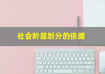 社会阶层划分的依据