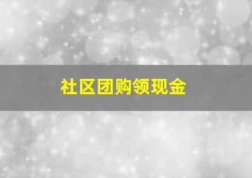 社区团购领现金