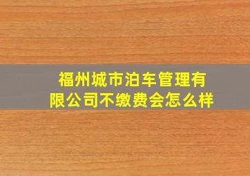 福州城市泊车管理有限公司不缴费会怎么样