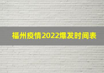 福州疫情2022爆发时间表