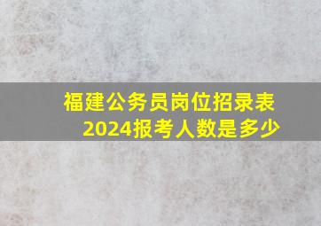 福建公务员岗位招录表2024报考人数是多少