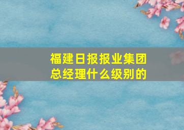 福建日报报业集团总经理什么级别的