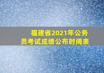 福建省2021年公务员考试成绩公布时间表