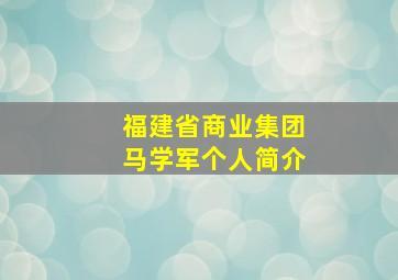 福建省商业集团马学军个人简介