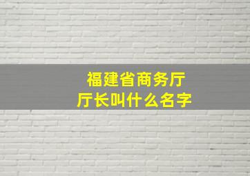 福建省商务厅厅长叫什么名字