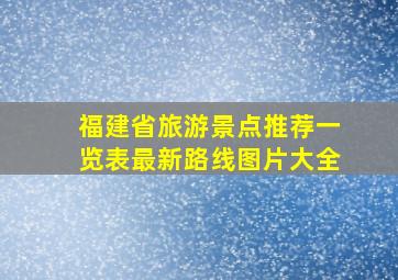 福建省旅游景点推荐一览表最新路线图片大全