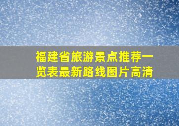 福建省旅游景点推荐一览表最新路线图片高清