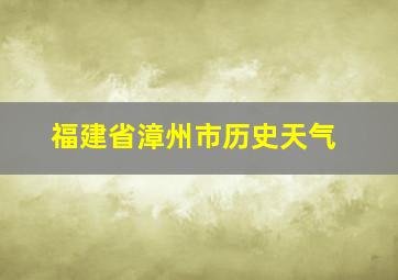 福建省漳州市历史天气