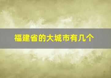 福建省的大城市有几个