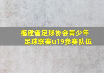 福建省足球协会青少年足球联赛u19参赛队伍